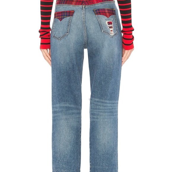 RUNWAY COLLECTION Tommy HILFIGER x GIGI HADID womens jeans Sz 27 DISTRESS PLAID - Picture 4 of 14